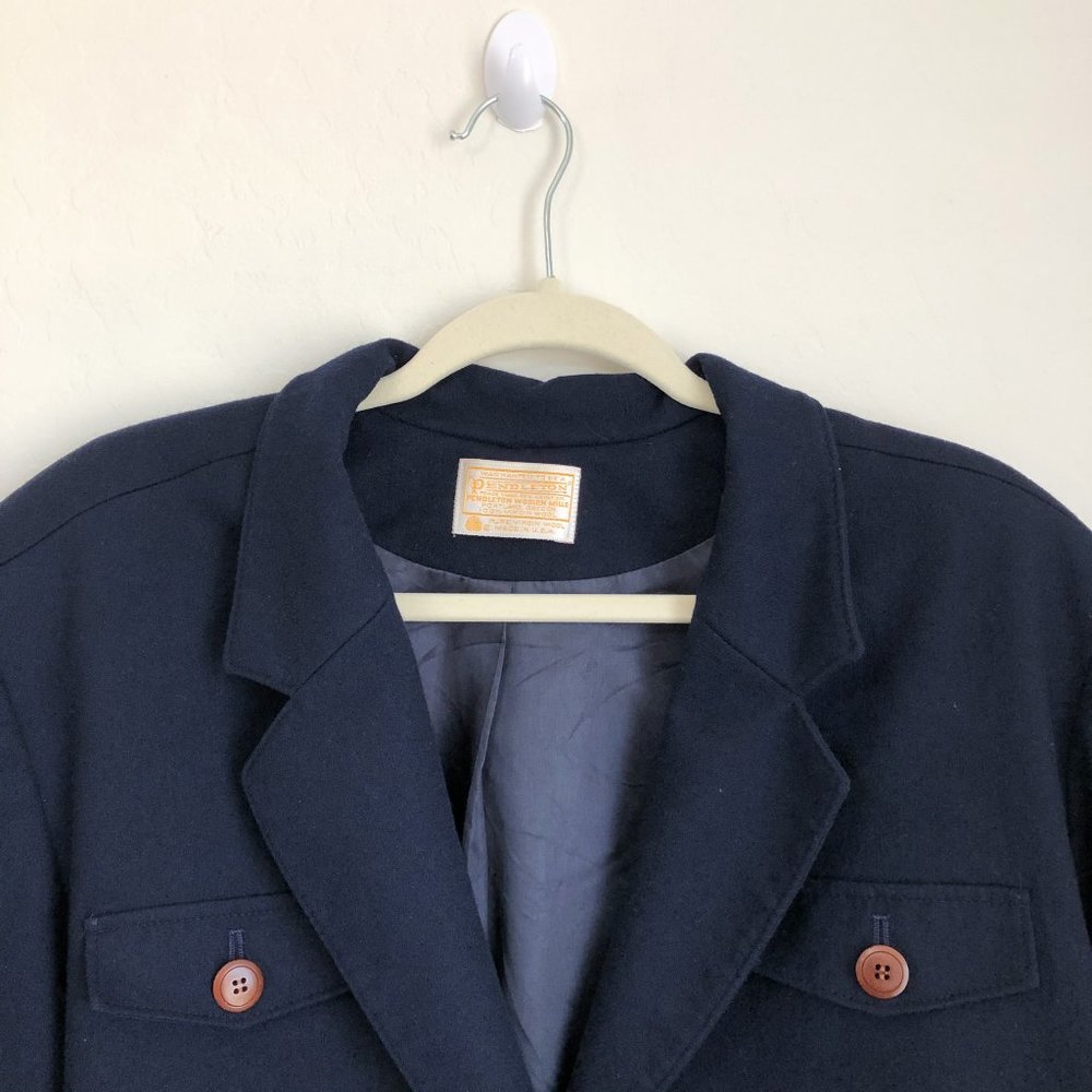 Pendleton Navy Blue Button Down Wool Jacket - image 2